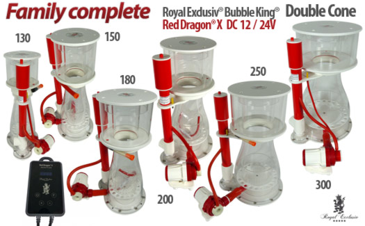 Royal Exclusiv Bubble King Double Cone skimmers with Red Dragon X pump