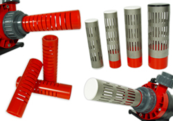 Slot pipes / split tubes / protection for delivery pumps