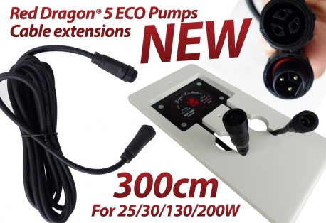 Extension Cable for Red Dragon� 5 ECO pump with 25/30/130/200W with 3-pin plug / coupling