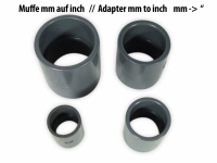 PVC pipe socket / bushing  25mm - 0.75  grey