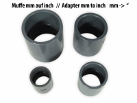 PVC pipe socket / bushing Ø 20mm - 0.5  grey